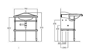 Консоль с раковиной SIMAS Arcade AR884 57 купить в интернет-магазине Sanbest